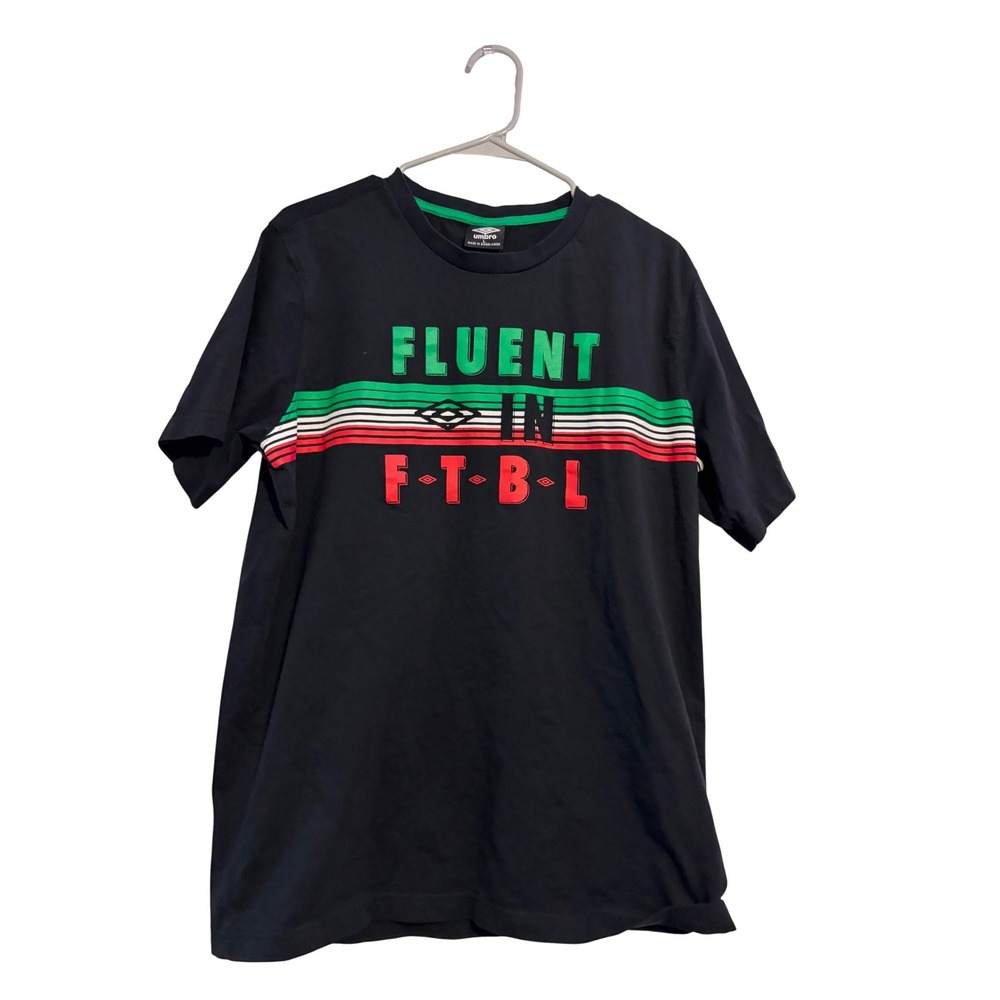 Umbro Mens Fluent In‎ FTBL Graphic T-Shirt Black Soccer Football Tee Large